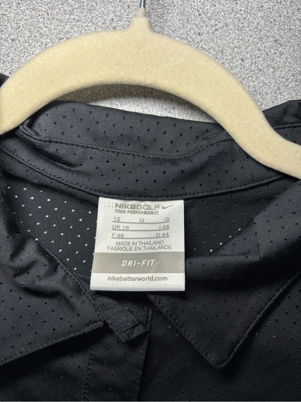 Nike Golf Dri-FIT Black Perforated Polo Dress Women 12 Athletic Tennisprep Sport - Picture 9 of 15